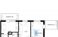 Продам 2 комнатную квартиру 62 м2 в объявлении 10 фото Продам 2 комнатную квартиру 62 м2 картинка из объявления