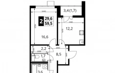 Продам 2 комнатную квартиру 59.2 м2 в объявлении 10 фото Продам 2 комнатную квартиру 59.2 м2 картинка из объявления
