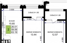 Продам 2 комнатную квартиру 63 м2 в объявлении 10 фото Продам 2 комнатную квартиру 63 м2 картинка из объявления