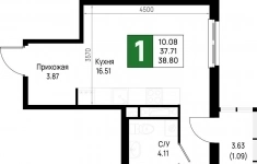 Продам 1 комнатную квартиру 38 м2 в объявлении 10 фото Продам 1 комнатную квартиру 38 м2 картинка из объявления