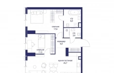 Продам 2 комнатную квартиру 70.2 м2 картинка из объявления