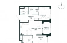 Продам 2 комнатную квартиру 92.6 м2 картинка из объявления