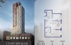 Продам 2 комнатную квартиру 65.5 м2 картинка из объявления