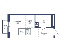 Продам 1 комнатную квартиру 28 м2 картинка из объявления