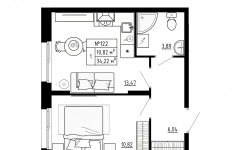 Продам 1 комнатную квартиру 34.22 м2 картинка из объявления