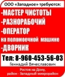 Мастер чистоты Разнорабочий Оператор на поломоечной машине Дворник в объявлении 1 фото Мастер чистоты Разнорабочий Оператор на поломоечной машине Дворник картинка из объявления