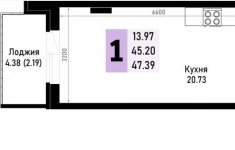Продам 1 комнатную квартиру 47 м2 в объявлении 10 фото Продам 1 комнатную квартиру 47 м2 картинка из объявления