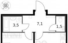 Продам 1 комнатную квартиру 42.1 м2 картинка из объявления