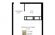 Продам 1 комнатную квартиру 29.75 м2 картинка из объявления