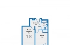 Продам 1 комнатную квартиру 43.4 м2 в объявлении 10 фото Продам 1 комнатную квартиру 43.4 м2 картинка из объявления