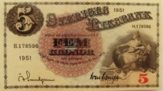 Банкнота 5 крон, Швеция картинка из объявления