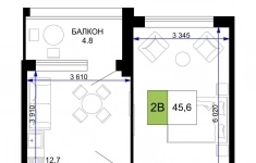 Продам 2 комнатную квартиру 45 м2 картинка из объявления
