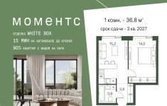 Продам 1 комнатную квартиру 36.8 м2 картинка из объявления