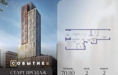 Продам 2 комнатную квартиру 70.8 м2 картинка из объявления