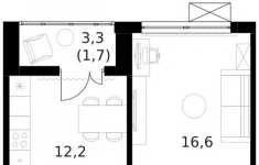 Продам 2 комнатную квартиру 59.6 м2 картинка из объявления