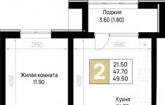 Продам 2 комнатную квартиру 49.5 м2 в объявлении 6 фото Продам 2 комнатную квартиру 49.5 м2 картинка из объявления