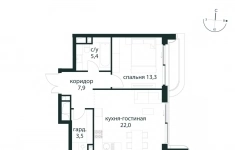 Продам 1 комнатную квартиру 52.1 м2 картинка из объявления