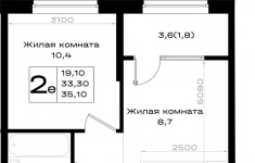 Продам 2 комнатную квартиру 35.1 м2 картинка из объявления