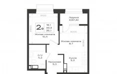 Продам 2 комнатную квартиру 35.1 м2 в объявлении 1 фото Продам 2 комнатную квартиру 35.1 м2 картинка из объявления