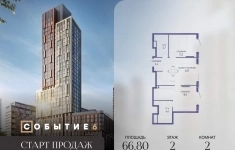 Продам 2 комнатную квартиру 66.8 м2 картинка из объявления