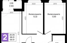 Продам 2 комнатную квартиру 59.51 м2 в объявлении 10 фото Продам 2 комнатную квартиру 59.51 м2 картинка из объявления