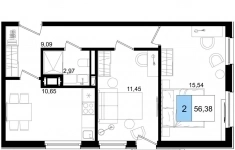 Продам 3 комнатную квартиру 56.38 м2 картинка из объявления
