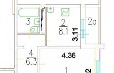 Продам 1 комнатную квартиру 38.1 м2 картинка из объявления