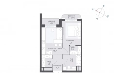 Продам 1 комнатную квартиру 54.9 м2 картинка из объявления