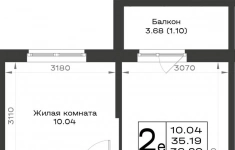 Продам 2 комнатную квартиру 36.29 м2 картинка из объявления