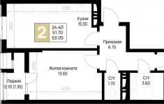 Продам 2 комнатную квартиру 53.05 м2 в объявлении 6 фото Продам 2 комнатную квартиру 53.05 м2 картинка из объявления