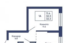 Продам 1 комнатную квартиру 32.3 м2 картинка из объявления