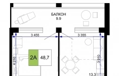 Продам 2 комнатную квартиру 48 м2 картинка из объявления