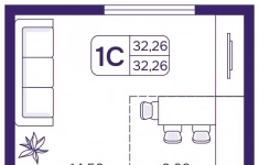 Продам 1 комнатную квартиру 32.26 м2 в объявлении 6 фото Продам 1 комнатную квартиру 32.26 м2 картинка из объявления