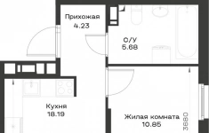 Продам 2 комнатную квартиру 51.43 м2 картинка из объявления