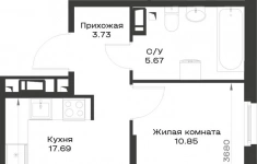 Продам 2 комнатную квартиру 50.37 м2 в объявлении 1 фото Продам 2 комнатную квартиру 50.37 м2 картинка из объявления