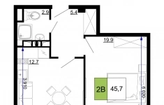 Продам 2 комнатную квартиру 45 м2 в объявлении 10 фото Продам 2 комнатную квартиру 45 м2 картинка из объявления
