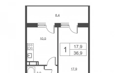 Продам 1 комнатную квартиру 36.9 м2 в объявлении 10 фото Продам 1 комнатную квартиру 36.9 м2 картинка из объявления