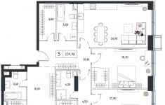 Продам 5 комнатную квартиру 159.9 м2 в объявлении 10 фото Продам 5 комнатную квартиру 159.9 м2 картинка из объявления