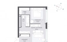 Продам 1 комнатную квартиру 48.7 м2 картинка из объявления