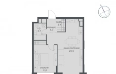 Продам 1 комнатную квартиру 57.7 м2 картинка из объявления