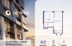 Продам 1 комнатную квартиру 44.9 м2 в объявлении 10 фото Продам 1 комнатную квартиру 44.9 м2 картинка из объявления
