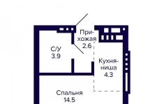 Продам 1 комнатную квартиру 25.3 м2 картинка из объявления