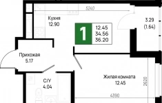 Продам 1 комнатную квартиру 36.2 м2 картинка из объявления