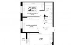 Продам 2 комнатную квартиру 54.11 м2 картинка из объявления