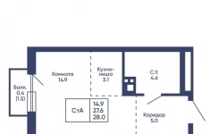 Продам 1 комнатную квартиру 28 м2 картинка из объявления