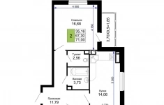 Продам 2 комнатную квартиру 71 м2 картинка из объявления