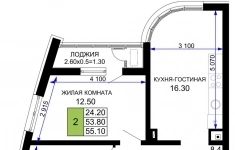 Продам 2 комнатную квартиру 55.1 м2 в объявлении 10 фото Продам 2 комнатную квартиру 55.1 м2 картинка из объявления