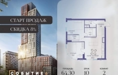 Продам 2 комнатную квартиру 64 м2 в объявлении 10 фото Продам 2 комнатную квартиру 64 м2 картинка из объявления