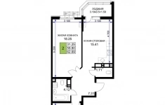 Продам 2 комнатную квартиру 62.69 м2 картинка из объявления