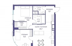 Продам 2 комнатную квартиру 64 м2 картинка из объявления